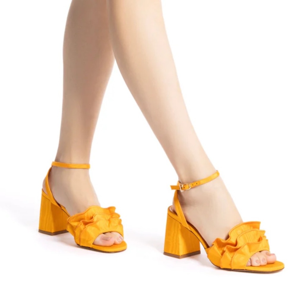 LARROUDÉ
SELENA RUFFLE SANDAL IN MANGO FABRIC - Picture 3 of 5